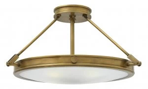 Image of 4 Light Medium Semi Flush Ceiling Light Brass, E14