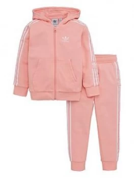 Image of adidas Originals Lock Up Hoodie Tracksuit - Pink, Size 6-9 Months, Women