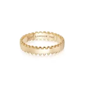 Image of Rings 18ct Gold Plated Sterling Silver Beaded Band Ring 18ct Gold Plate