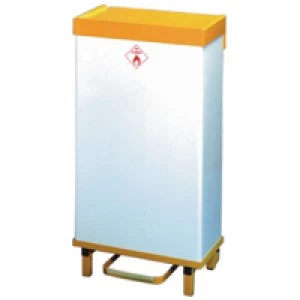 Image of Slingsby White and Yellow 64 Litre Fire Retardant Waste Bin 330330