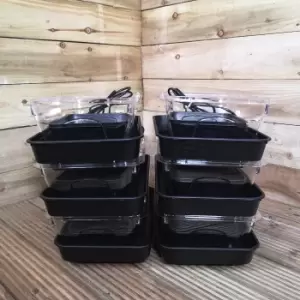 Image of 6 x 38cm Heated Seed Starter Tray Growarm 100 Propagator Kit with two trays Heated Indoor Seedling Planter