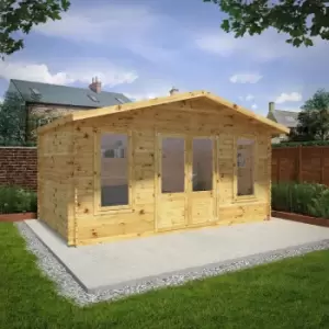 Image of Mercia 5m x 3m 34mm Wall Double Glazed Retreat Log Cabin