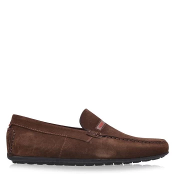 Image of Hugo Boss Dandy Suede Moccasin Loafers Brown Size 10 Men