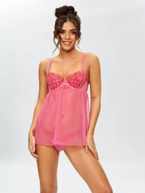 Image of Ann Summers Bodywear The Sweet Treat Babydoll, Bright Pink, Size 16 B/C, Women