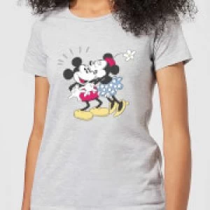 Image of Disney Mickey Mouse Minnie Kiss Womens T-Shirt - Grey - M