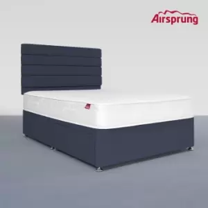 Image of Airsprung Double 2 Drawer Divan Bed with Comfort Mattress - Midnight Blue