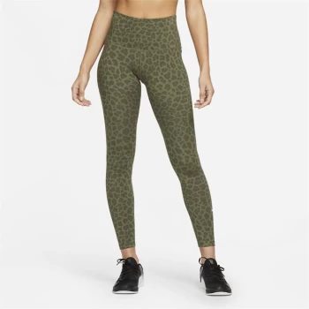 Image of Nike One Dri-FIT High-Rise Printed Leggings Ladies - Green