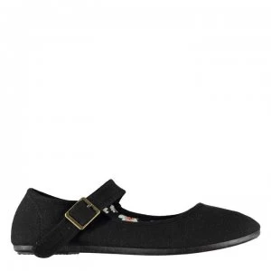 Image of Slazenger Canvas Mary Jane Ladies Shoes - Black