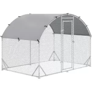 Image of Pawhut - Walk-In Chicken Run Galvanised Chicken Coop w/ Cover