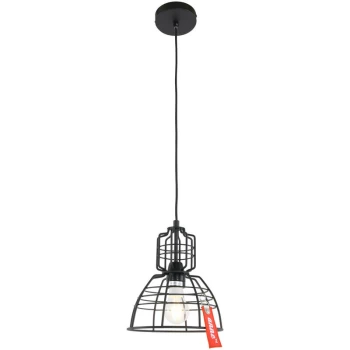 Image of Sienna Lighting - Sienna Mini Markiii Wire Frame Pendant Ceiling Light Black Matt