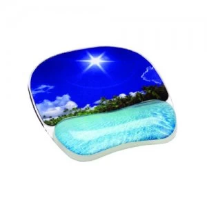 Image of Fellowes Photo Gel Mouse Pad Wrist Support Beach 9202601