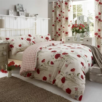 Image of Wild Poppies Reversible Duvet Set