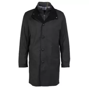 Image of Barbour Mens Cobalt Wax Mac Black/Grey Stone Tartan Large