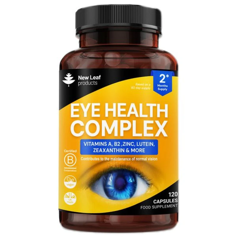 Image of New leaf health Eye Health Complex - Lutein & Zeaxanthin Supplement enriched with Vitamin A, B2 & Zinc Yellow unisex