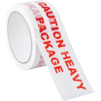 Image of Printed 'Caution Heavy Package' Tape - 50MM X 66M