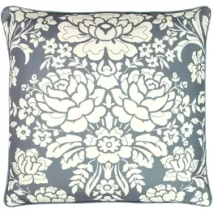 Image of Paoletti - Melrose Floral Cushion Slate Blue - Slate Blue