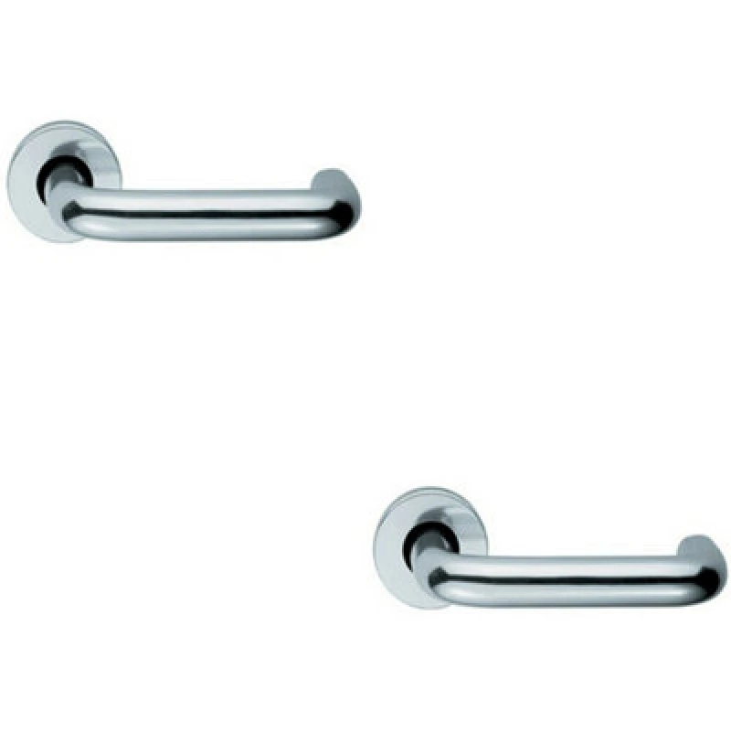 Image of Loops 2x PAIR 19mm Round Bar Safety Lever Concealed Fix Round Rose Polished Aluminium Multi