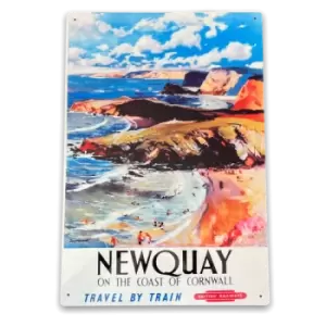 Image of British Railways Retro Advertising Newquay Vintage Metal Sign