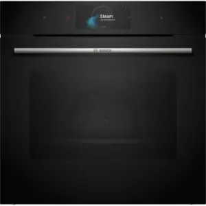 Image of Bosch Series 8 HSG7584B1 Built In Electric Single Oven with added Steam Function - Black - A+ Rated