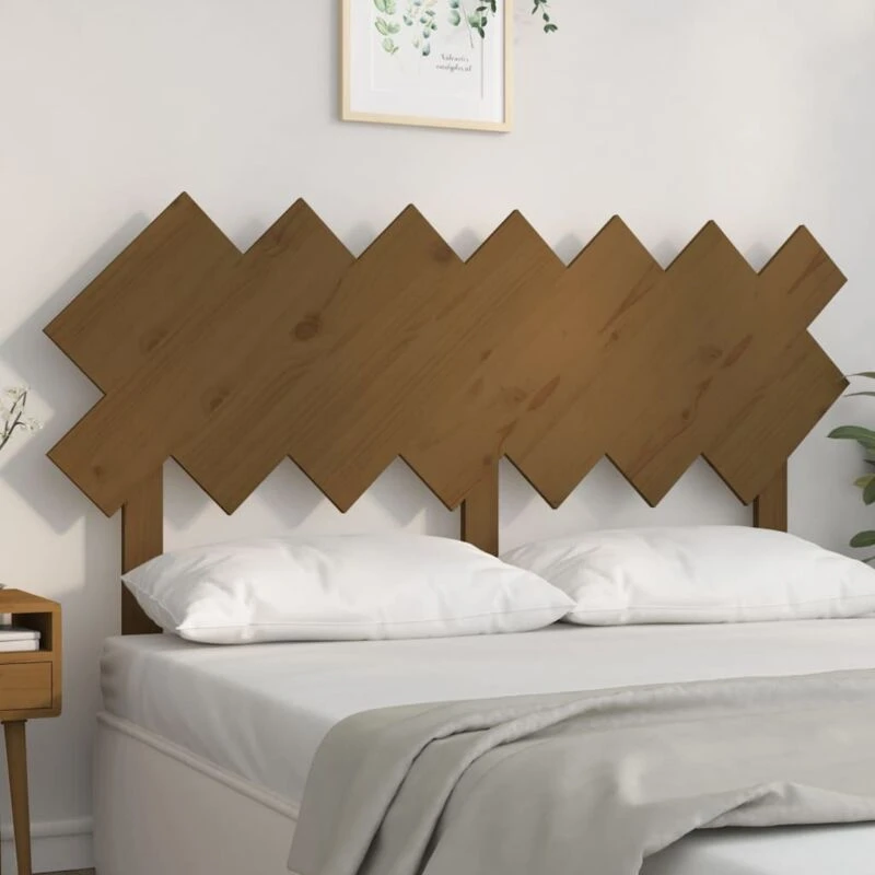 Image of Vidaxl Bed Headboard Honey Brown 141X3X80.5cm Solid Wood Pine, Brown 819223
