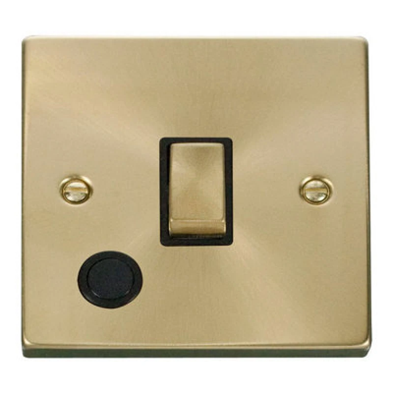 Image of SE Home Satin / Brushed Brass 1 Gang 20A Ingot DP Switch With Flex Gold