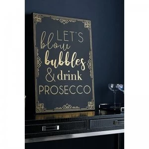 Image of Prosecco Time Metallic Printed Canvas