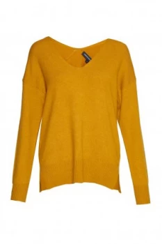 Image of French Connection Della Vhari V Neck Jumper Yellow