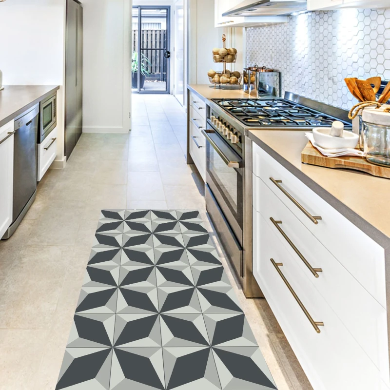 Image of Artsy Mats Paxos Vinyl Floor Mat 67x145cm in Grey Size: 67cm x 140cm Grey Unisex 67cm x 140 cm