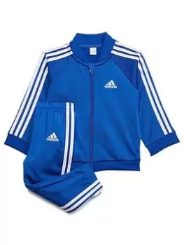 Image of Boys, adidas Favourites Infant 3 Stripe Tricot Tracksuit - Bright Blue, Bright Blue, Size 18-24 Months