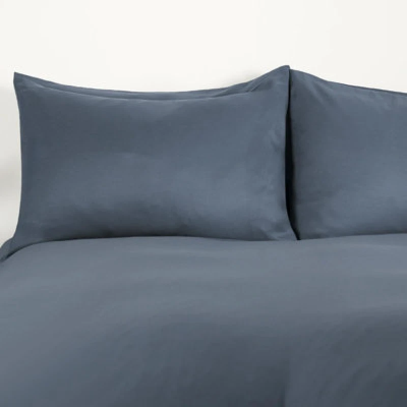 Image of OHS OHS 2 Pack Soft Microfibre Wrinkle Resistant Housewife Pillowcases in Mid Blue Size: Standard Pillow Case Mid Blue Standard Pillow Case Unisex 5