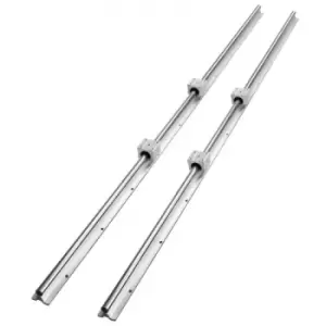 Image of VEVOR Linear Guide Rail Set, SBR20 1500mm, 2 PCS 59 in/1500 mm SBR20 Guide Rails and 4 PCS SBR20UU Slide Blocks, Linear Rails and Bearings Kit for Aut
