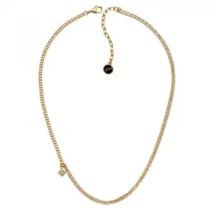 Image of Ladies Karl Lagerfeld Gold Plated Mixed Chain Charm Necklace