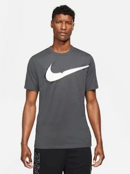 Image of Nike Train Dri-Fit Swoosh Sport Clash T-Shirt - Grey, Size L, Men