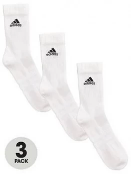 Image of Adidas Kids Crew Sock 3 Pack - White