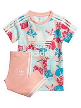 Image of Adidas Originals Infant Tee And Legging Set - Pink