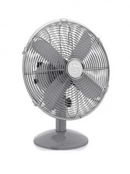 Image of Swan Sfa12620Grn Retro 12" Desk Fan - Grey