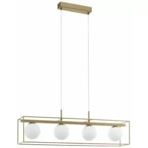 Image of Pendant Light Colour Champagne Shade White Glass Opal Matt Bulb E14 4x40W