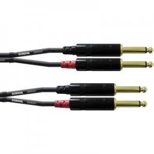 Image of Cordial CFU 6 PP Audio/phono Adapter cable [2x Jack plug 6.35mm - 2x Jack plug 6.35 mm] 6m Black