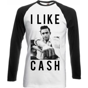 Image of Johnny Cash I Like Cash Mens Medium T-Shirt - White