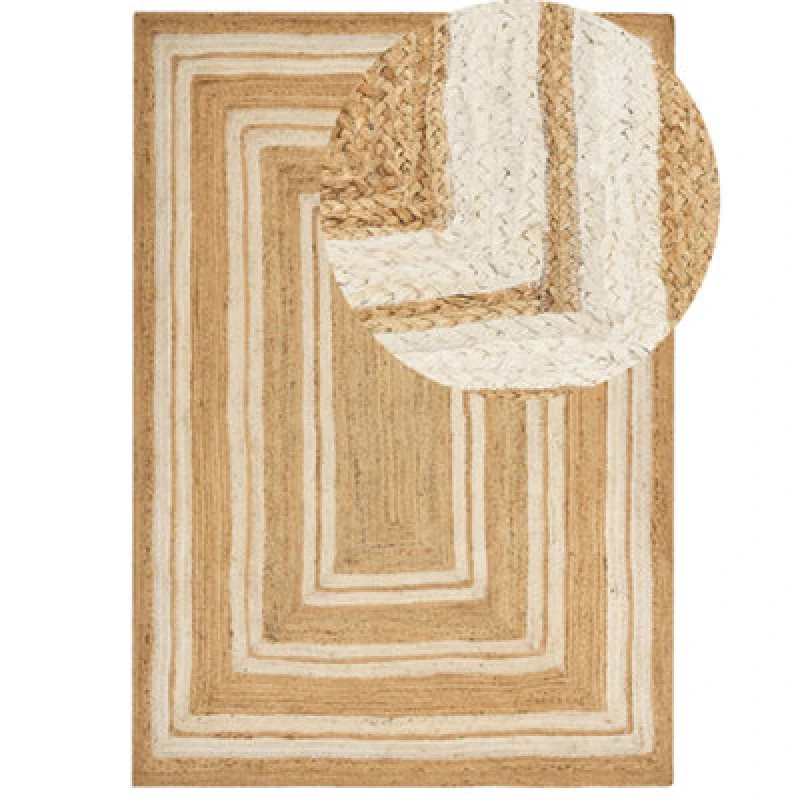Image of Beliani Rug Elmali Beige 160 X 230 Cm Jute