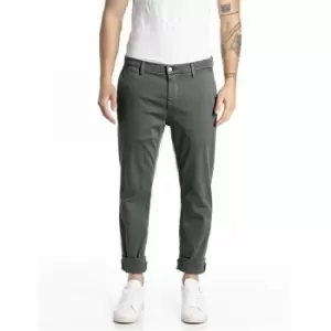 Image of Replay Zeumar Slim Trousers - Green