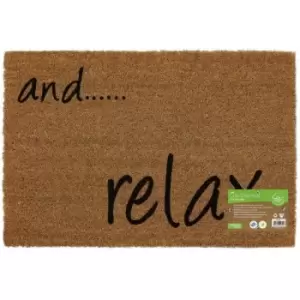 Image of Eco-Friendly Expression Latex Backed Coir Entrance Door Mat , Happiness Design