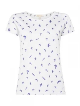 Image of Barbour Exclusive Dunbar Short Sleeve Bird Print Tee White