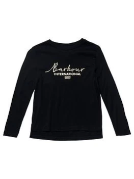 Image of Barbour International Girls Reine Long Sleeve T-Shirt - Black, Size Age: 8-9 Years, Women
