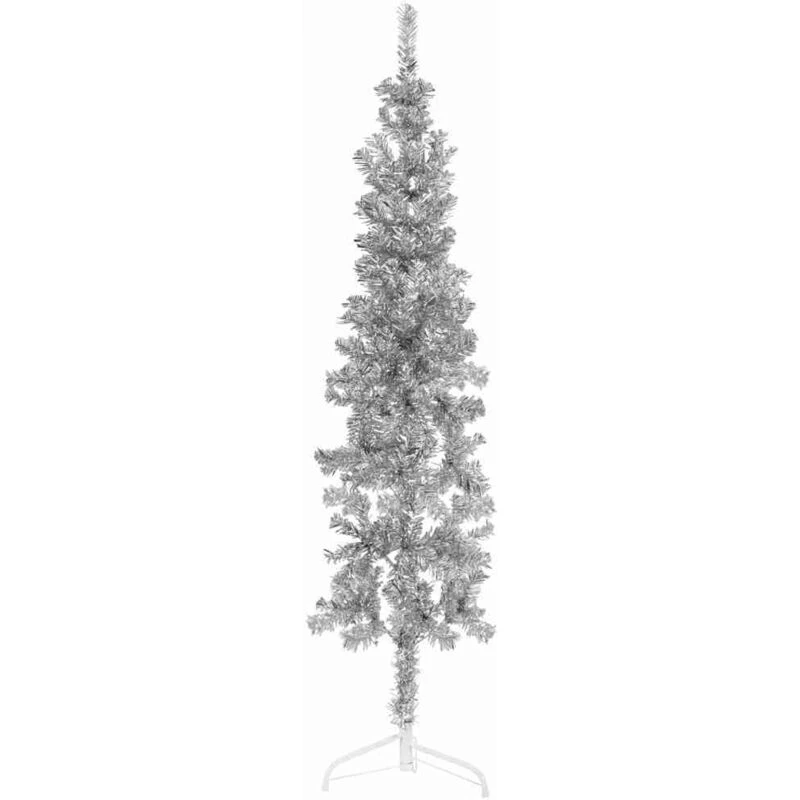 Image of VIDAXL Vidaxl - Slim Artificial Half Christmas Tree with Stand Silver 120cm 8720287000976