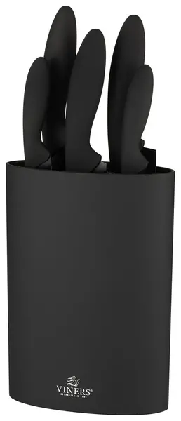 Image of Viners Viners 6 Piece Knife set With Knife Block - Black