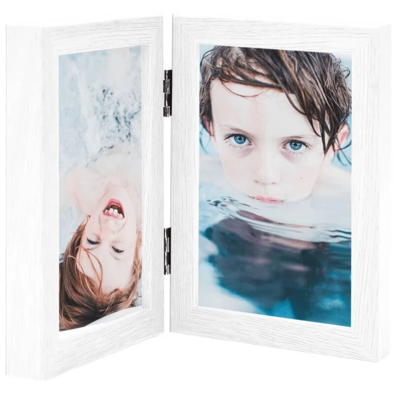 Image of VIDAXL Bifold Photo Frame Collage White 2x Vidaxl 8720286491591