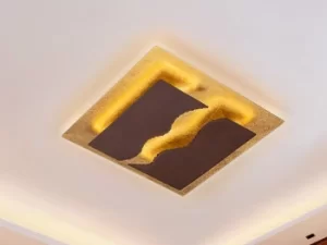 Image of Sombra Integrated LED Flush Ceiling Light, Rust, Golden Bread,