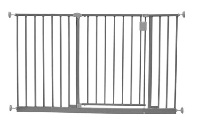 Image of Safetots Extra Wide Hallway Gate, 122Cm - 128Cm, Matt Grey, Pressure Fit Baby Gate For Hallways And Wide Spaces