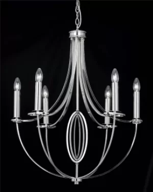 Image of Whistle 6 Light Multi Arm Ceiling Pendant Polished Nickel, E14